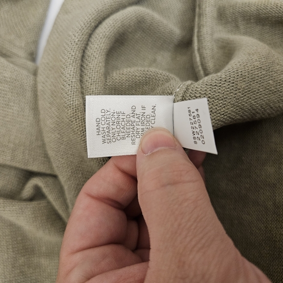 J. Jill Long Linen-Blend Long Cardigan Women Med Button Front V-Neck Sage Green - Picture 6 of 14